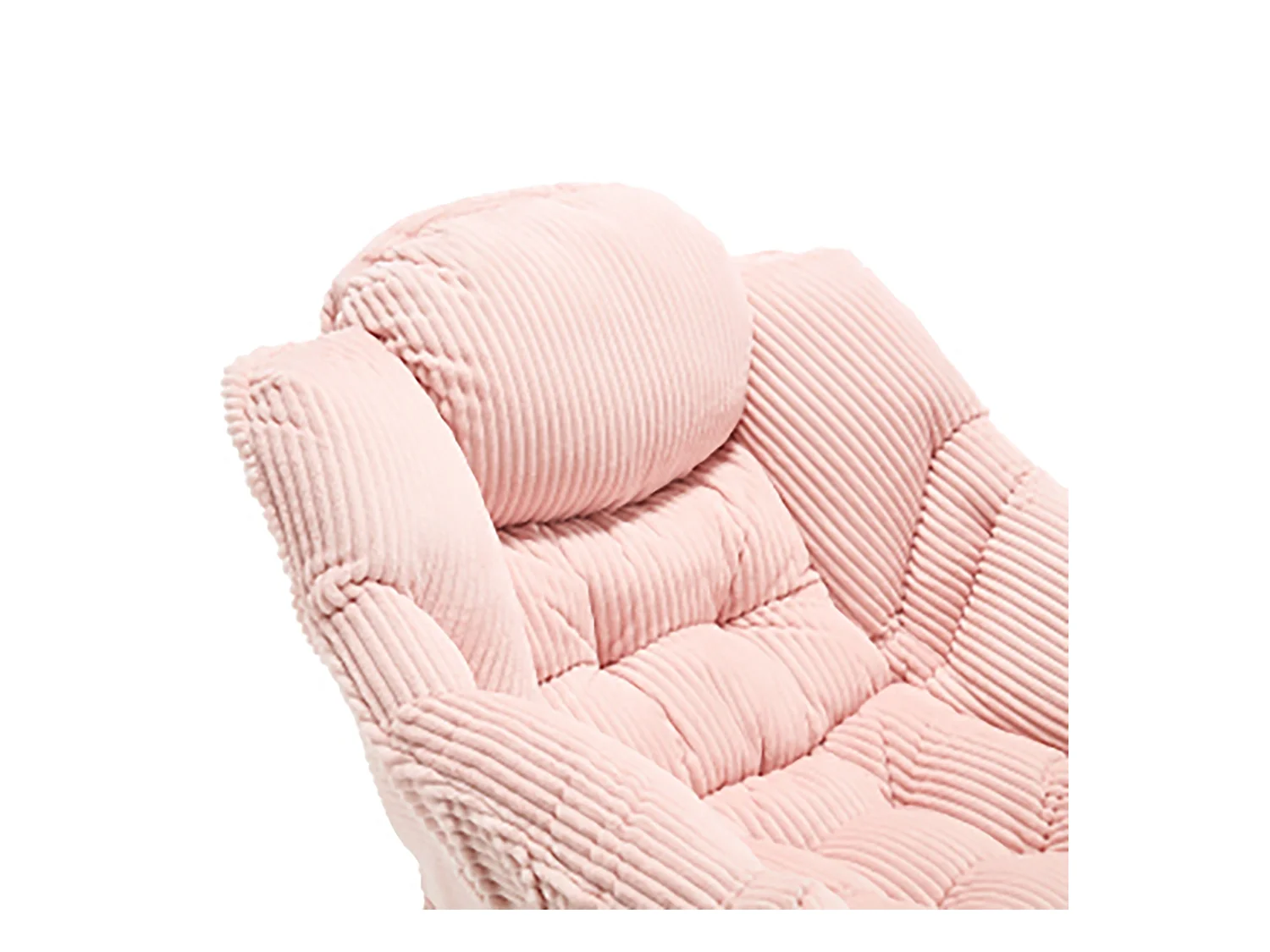 Canapé droit rose - Canapé 1 place avec poches latérales et repose-pieds - pour chambre et salon