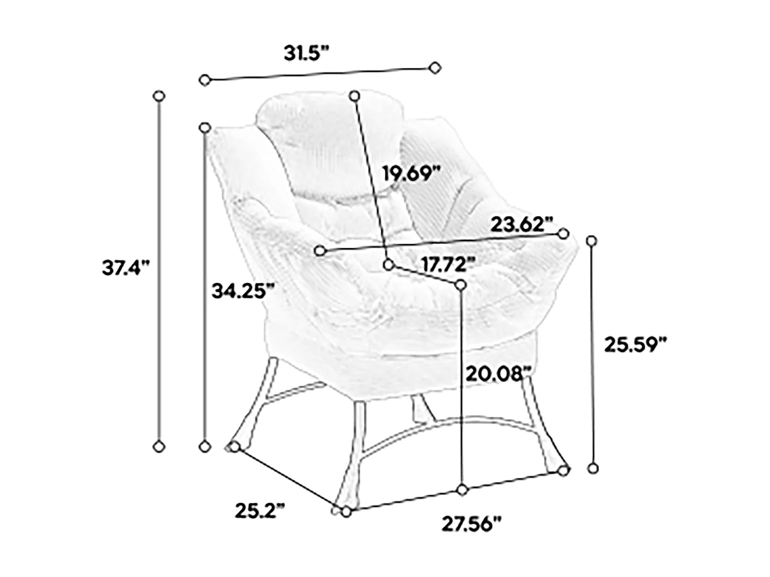 Roze rechte bank - 1-zitsbank met zijzakken en voetenbank - voor slaapkamer en woonkamer