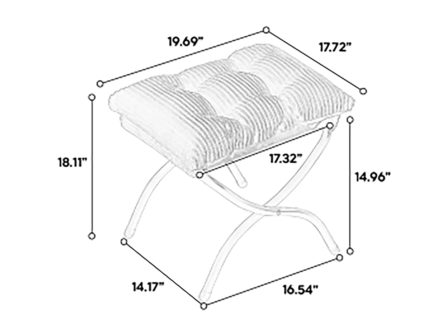 Roze rechte bank - 1-zitsbank met zijzakken en voetenbank - voor slaapkamer en woonkamer