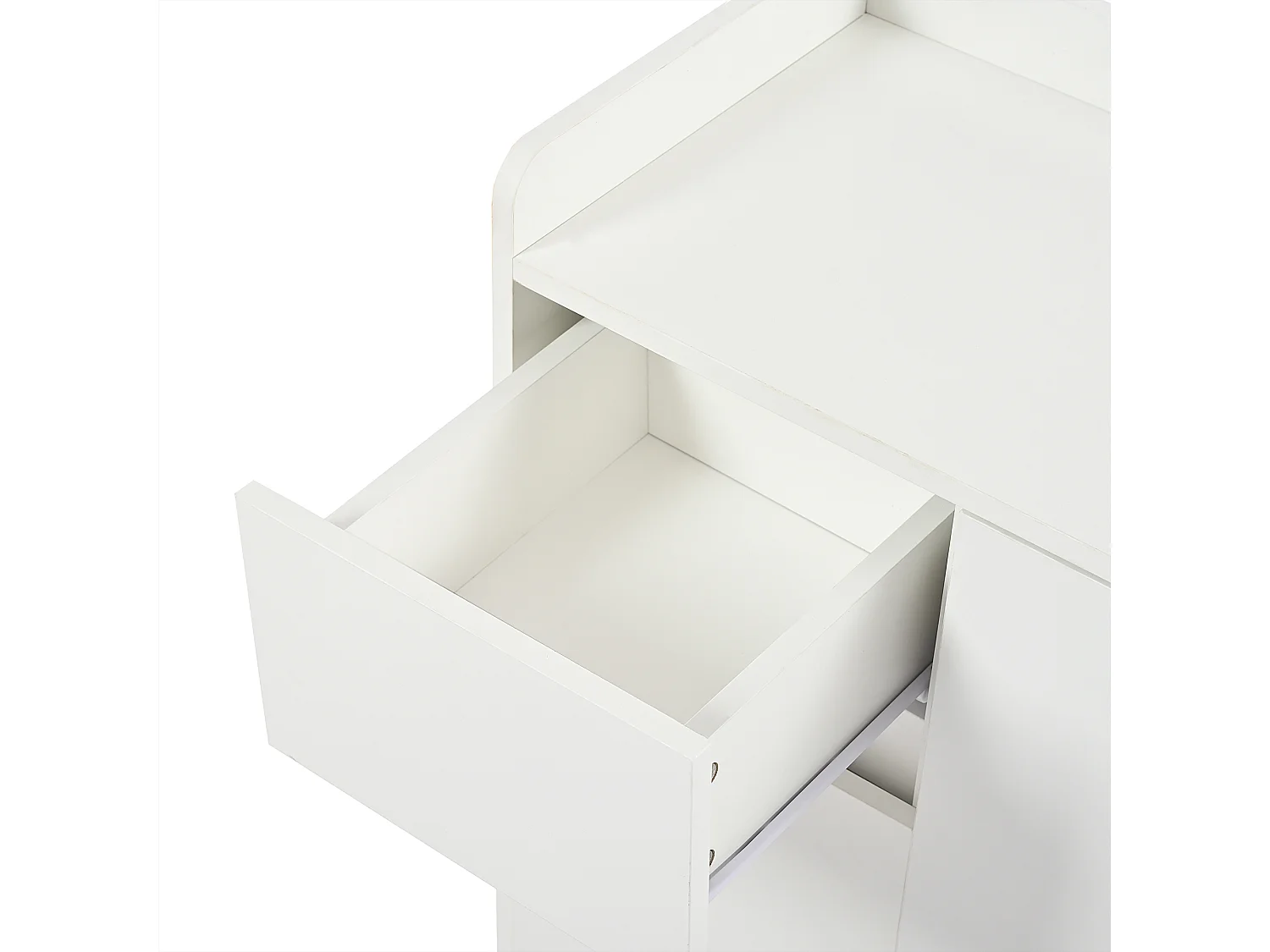 Meuble à chaussures blanc - Meuble à chaussures avec 1 tiroir et 4 portes - étagères réglables et rangement ouvert