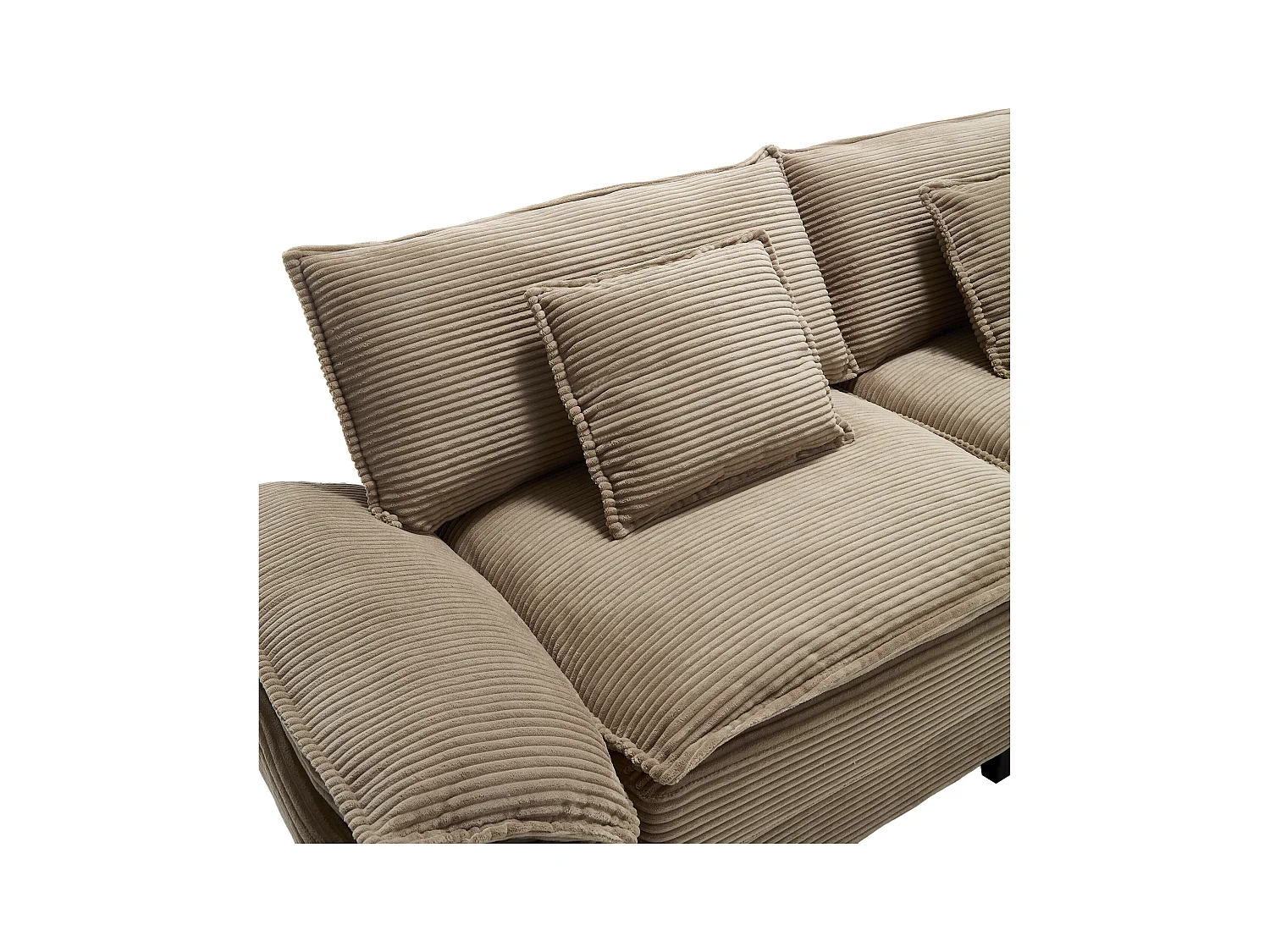 Sofa 2-osobowa - Sofa prosta z poduszkami - Khaki - do salonu i sypialni