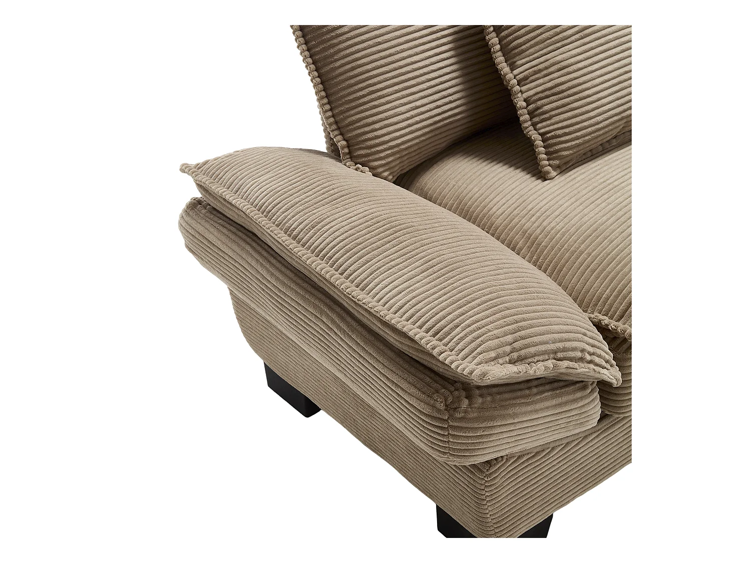 2-Sitzer-Sofa - Gerades Sofa mit Kissen - Khaki - für wohnzimmer und schlafzimmer