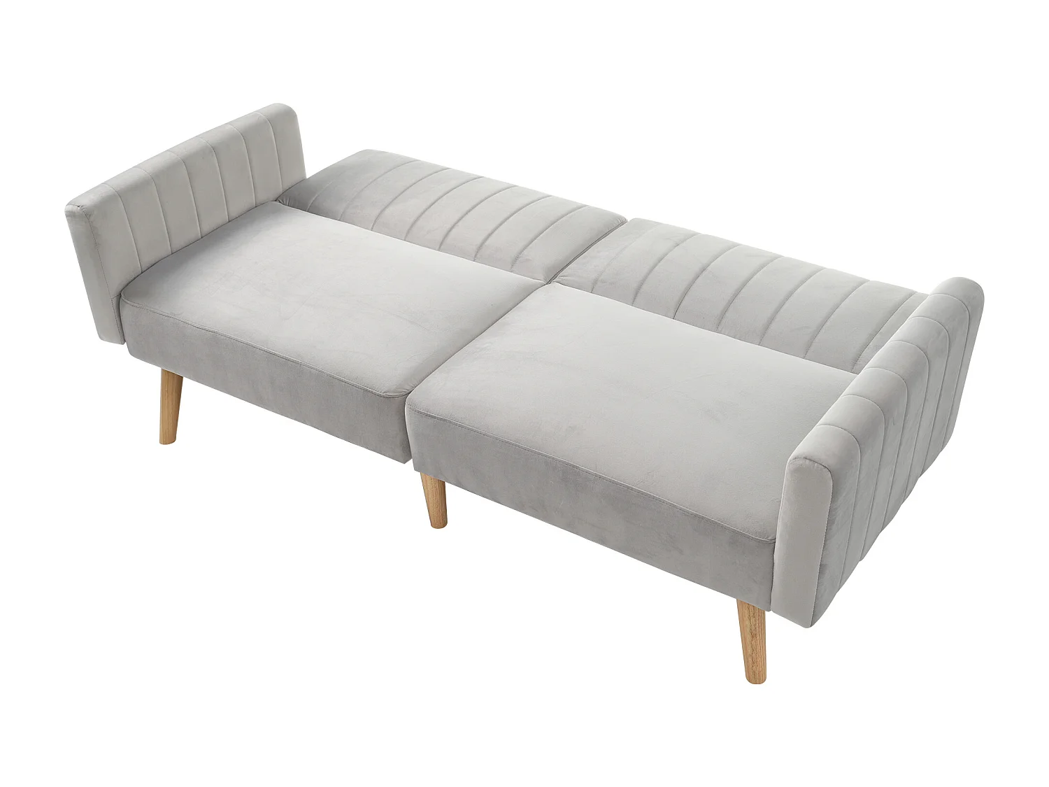 Canapé droit blanc - Canapé 2 places avec dossier et accoudoirs rabattables - pour salon et chambre