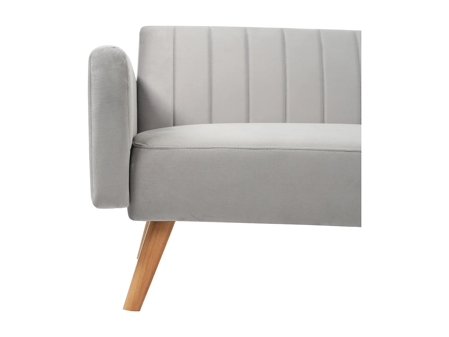 Canapé droit blanc - Canapé 2 places avec dossier et accoudoirs rabattables - pour salon et chambre