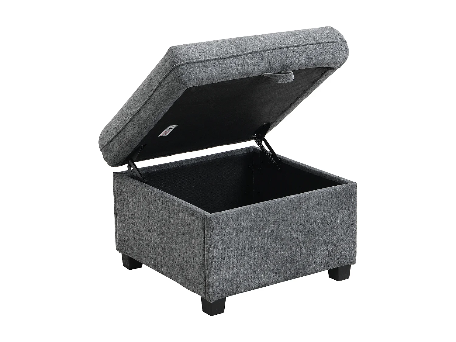 Canapé d'angle gris - Canapé 3 places avec 2 tiroirs et 2 tabourets de rangement - amovible