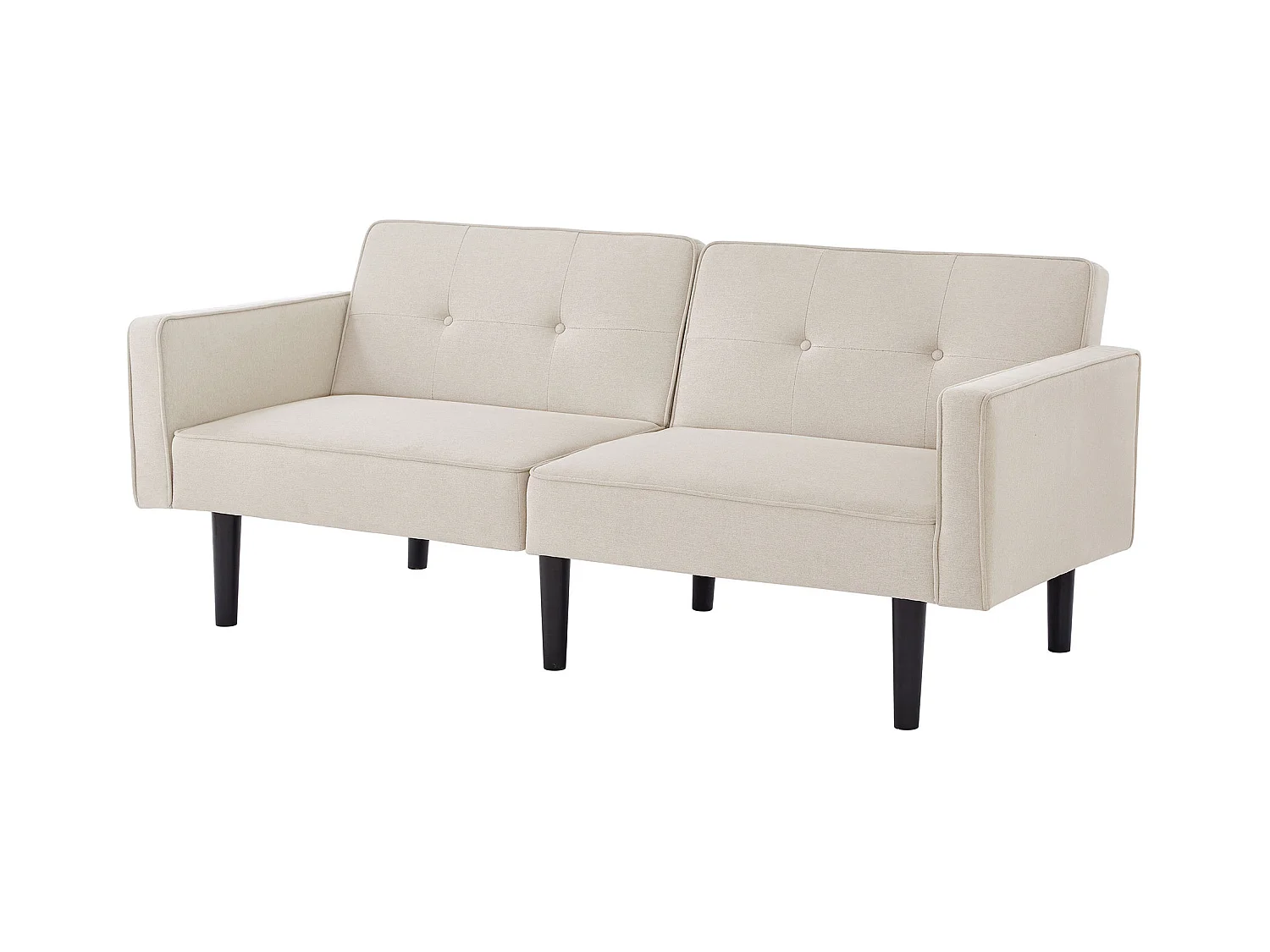 Beiges gerades Sofa - 2-Sitzer-Sofa mit verstellbarer Rückenlehne und Armlehnen - für das wohnzimmer
