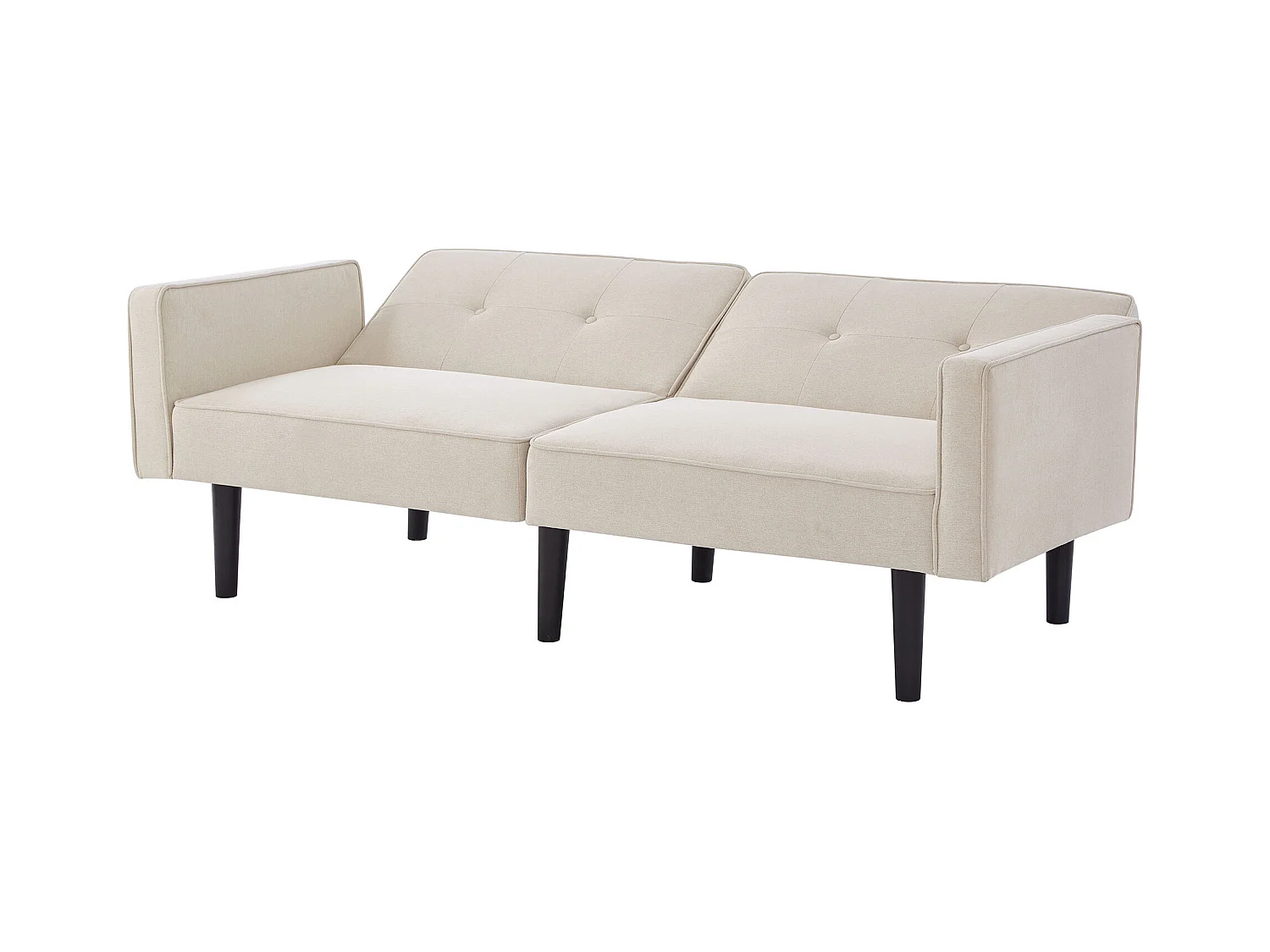 Beiges gerades Sofa - 2-Sitzer-Sofa mit verstellbarer Rückenlehne und Armlehnen - für das wohnzimmer