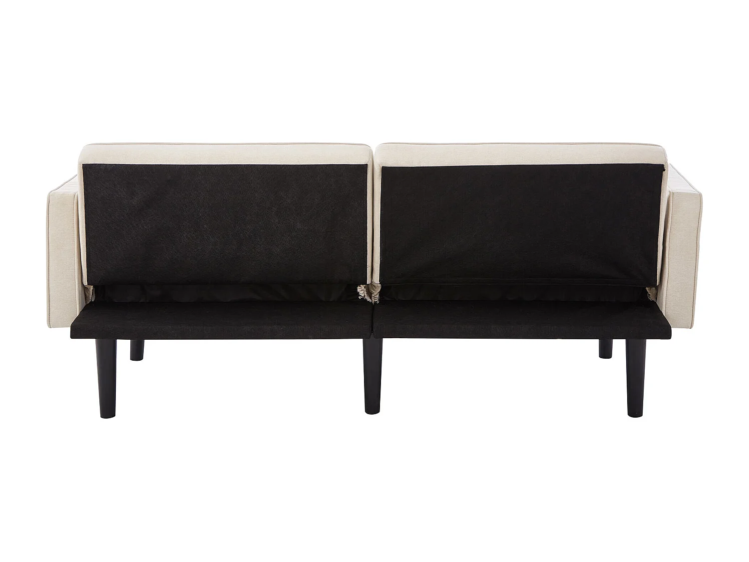 Canapé droit beige - Canapé 2 places avec dossier et accoudoirs réglables - pour le salon