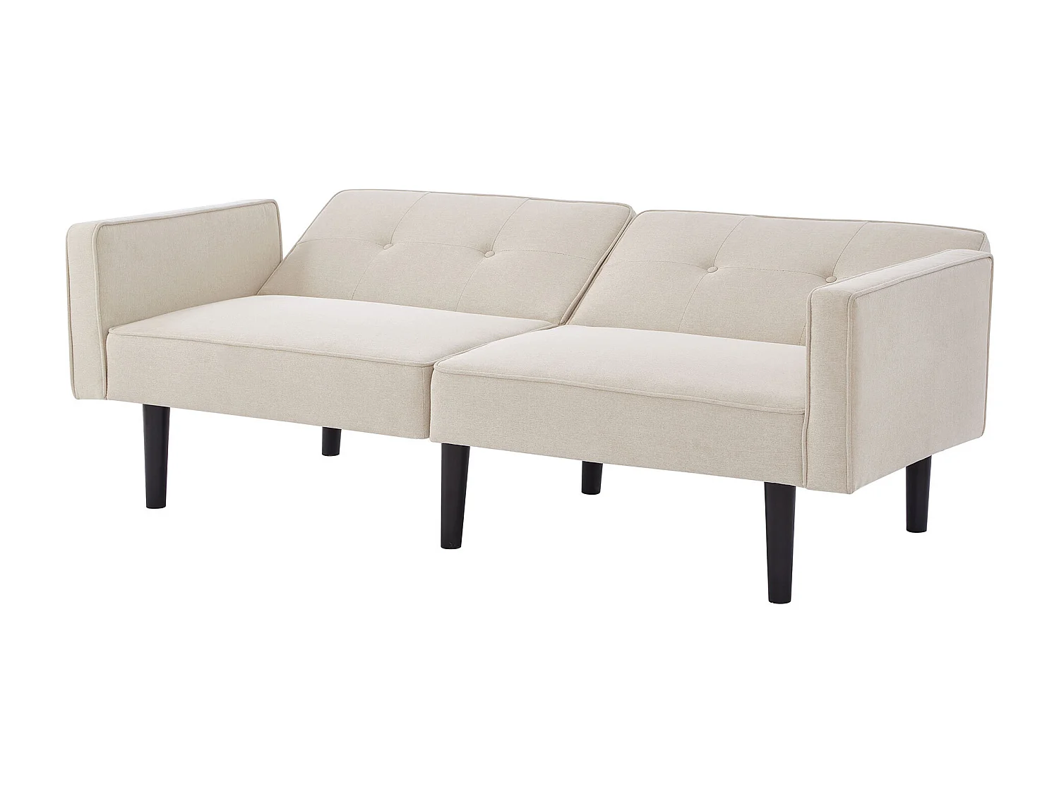 Canapé droit beige - Canapé 2 places avec dossier et accoudoirs réglables - pour le salon