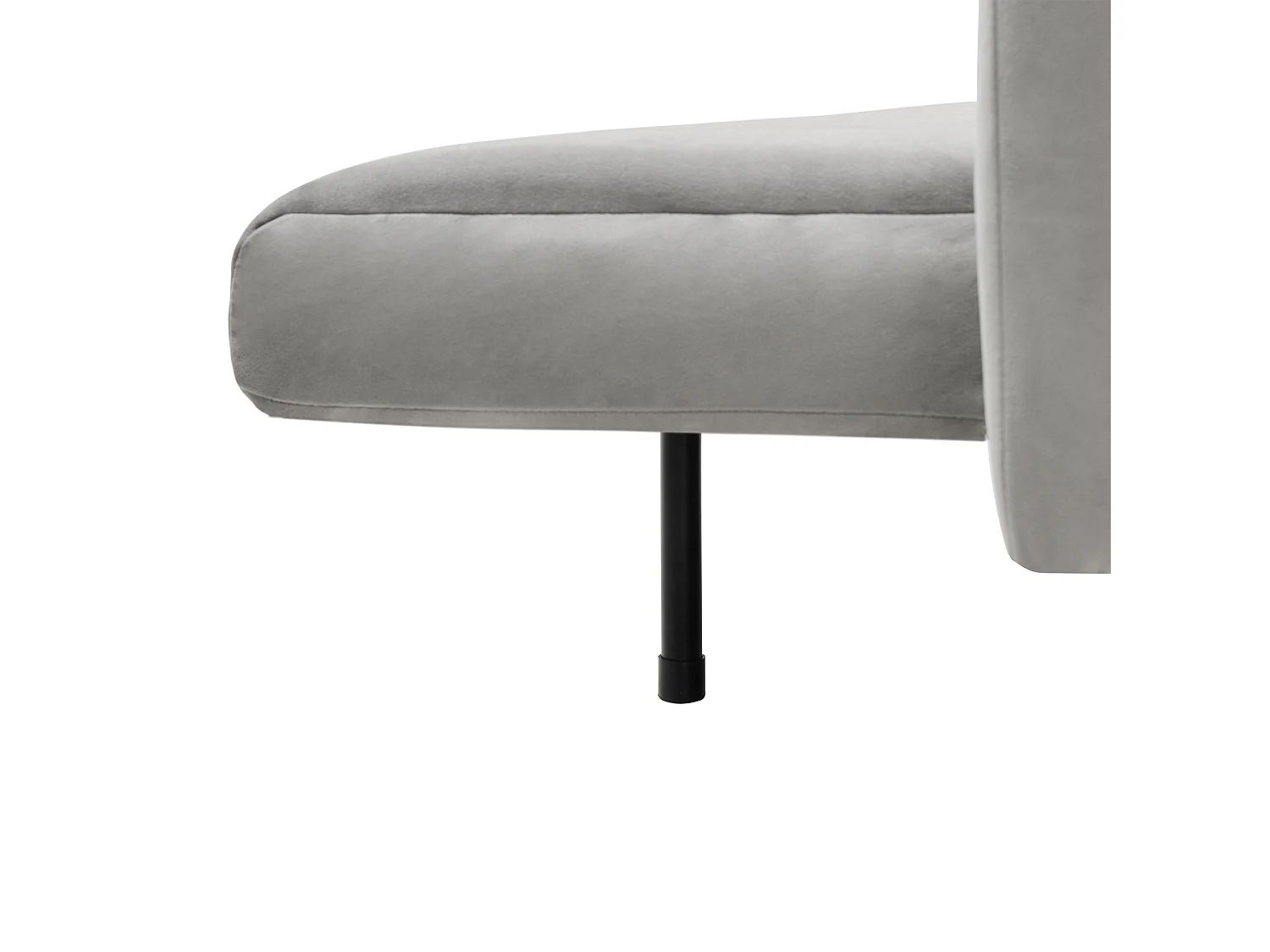 Sofá cinzento reto - com encosto e braços ajustáveis ​​- para sala de estar e quarto