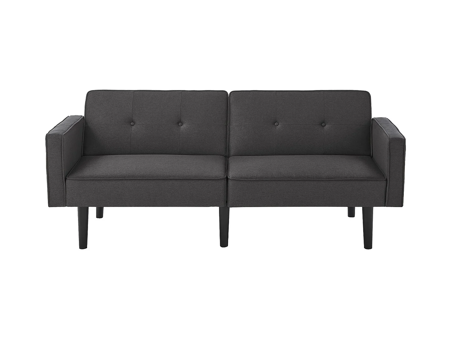 Divano dritto nero - Divano a 2 posti con schienale e braccioli regolabili - per soggiorno