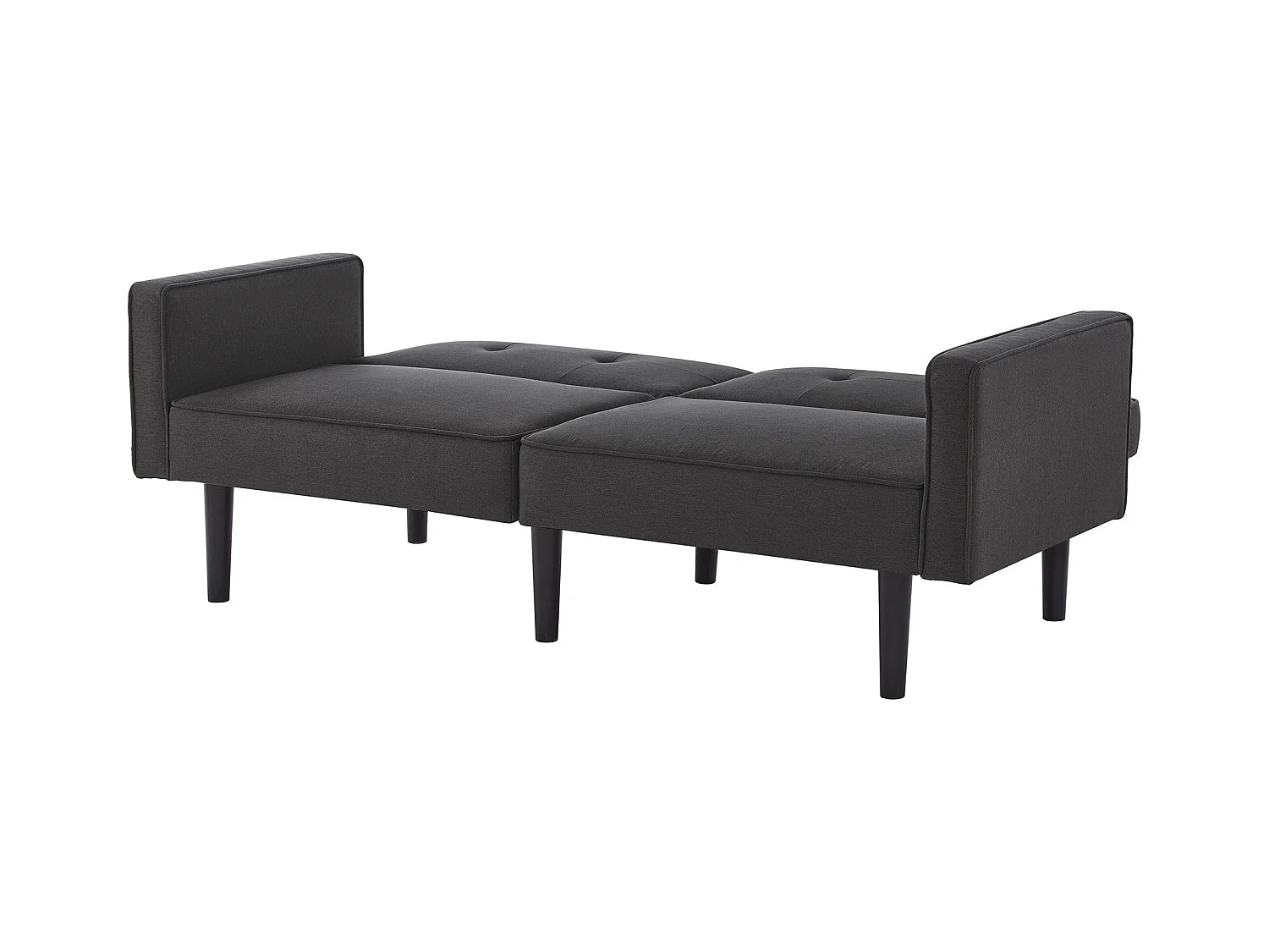 Divano dritto nero - Divano a 2 posti con schienale e braccioli regolabili - per soggiorno