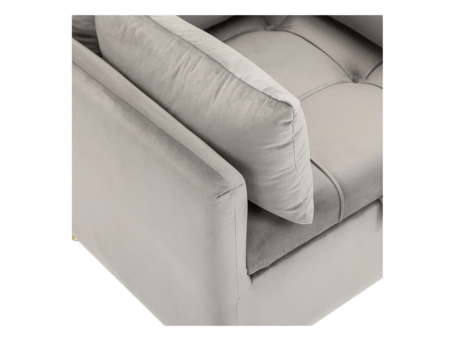 Sofá de 1 plaza - con cojines y reposabrazos - reposapiés con almacenaje - gris