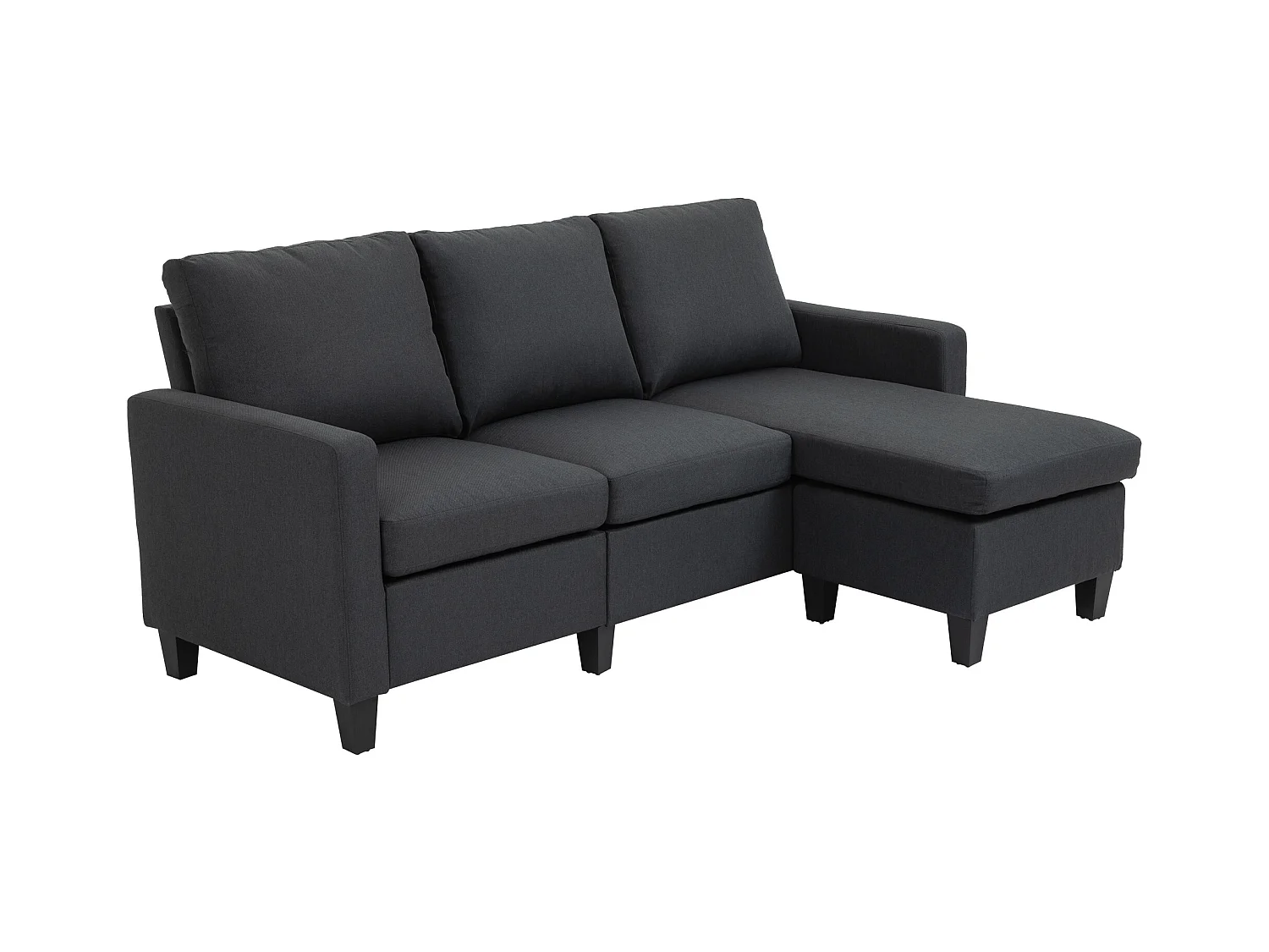 Sofá esquinero gris - Sofá con chaise longue reversible y reposabrazos - para el salón