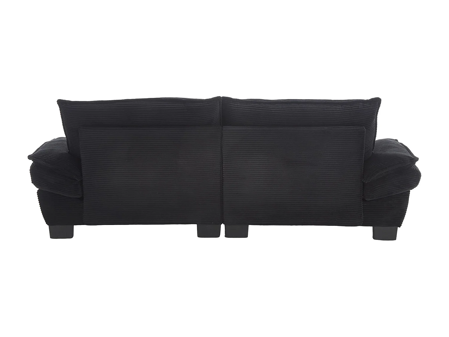 Canapé 2 places - Canapé droit avec coussins - noir - pour salon et chambre