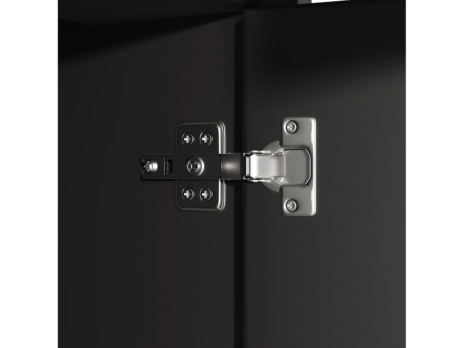 Vitrine noir - Meuble à manger avec 5 portes et 1 tiroir - étagères réglables et lumières LED