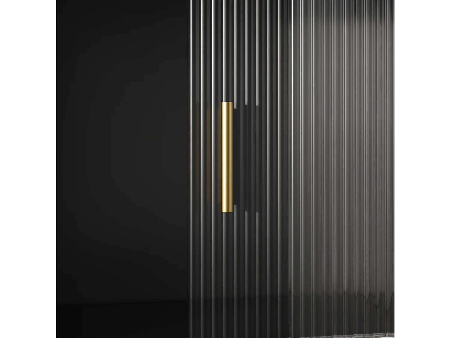 Vitrine noir - Meuble à manger avec 5 portes et 1 tiroir - étagères réglables et lumières LED