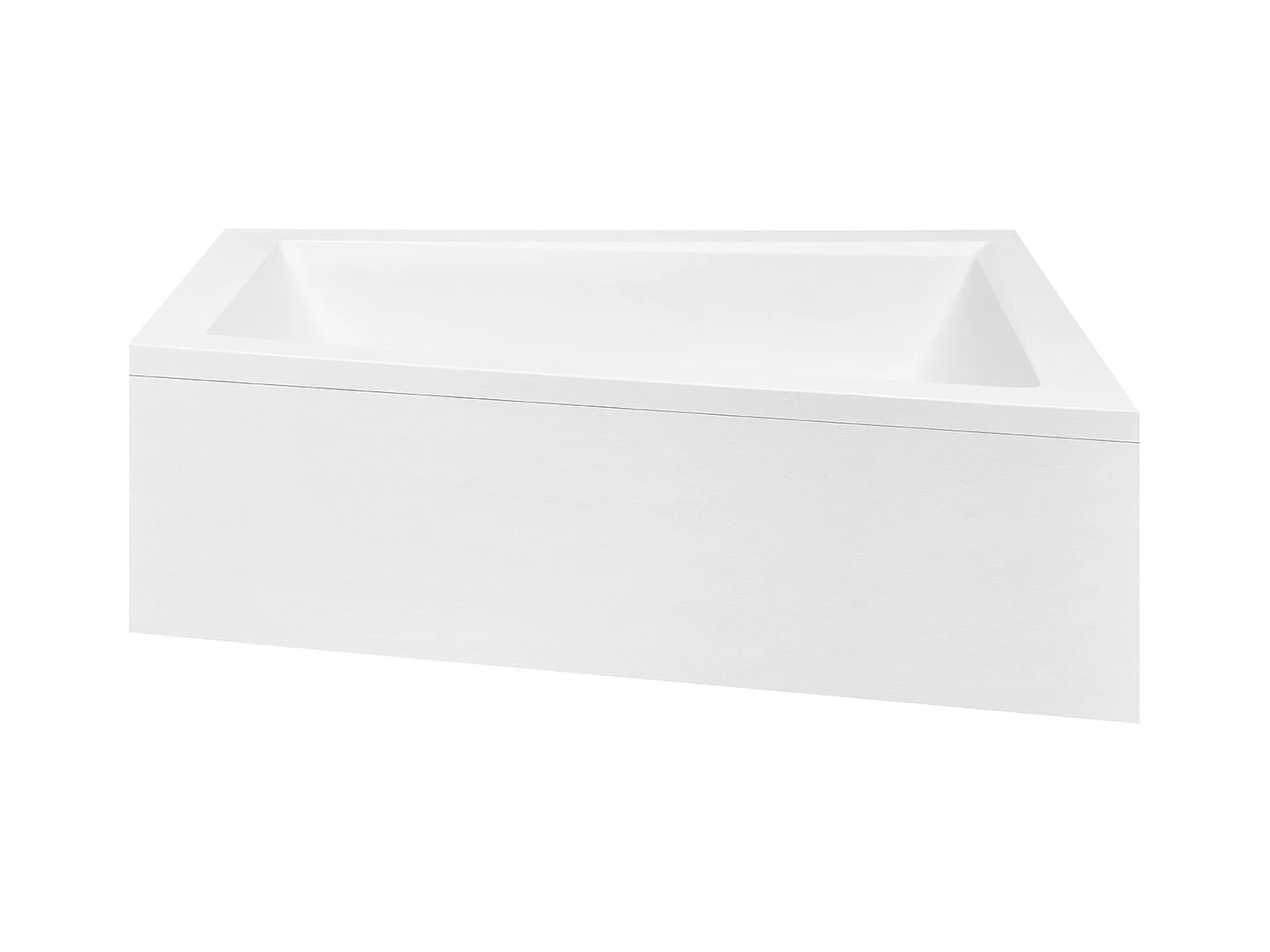 Baignoire asymétrique 160x90 Droite INTIMA acrylique blanc + avec Tablier + Pieds + Vidage à chromé