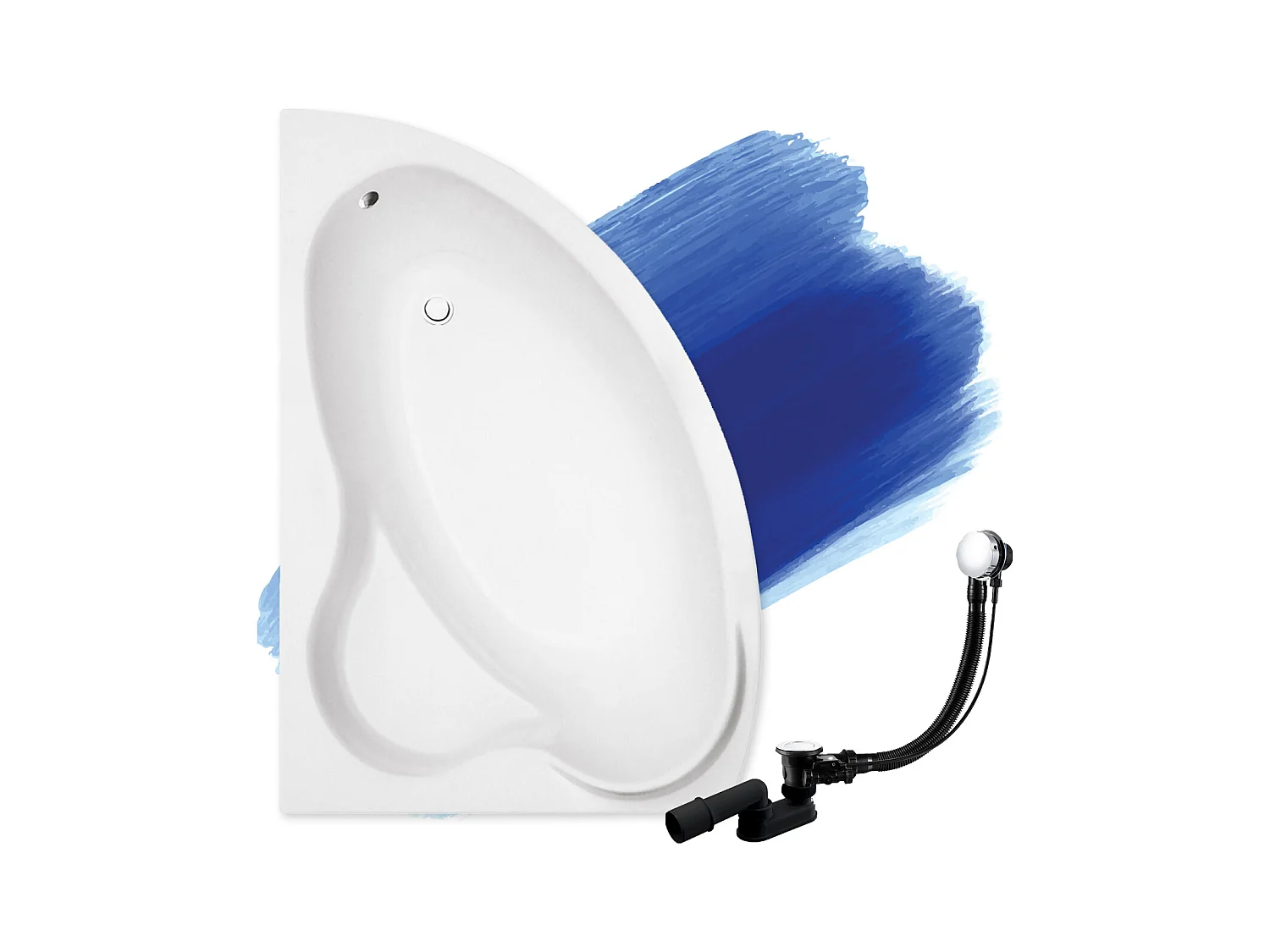 Hoekbadkuip ADA 160x100 links | Afvoer &amp; poten GRATIS!