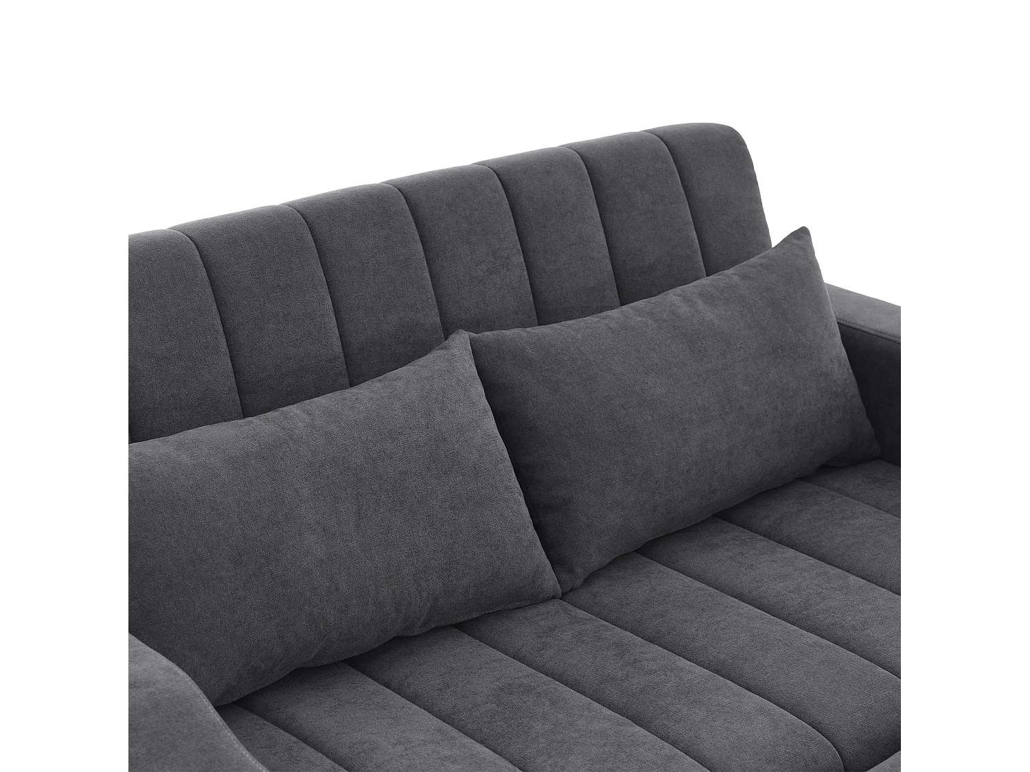 Canapé 2 places gris - Fauteuil convertible avec porte-gobelet et poche de rangement - pour salon et chambre