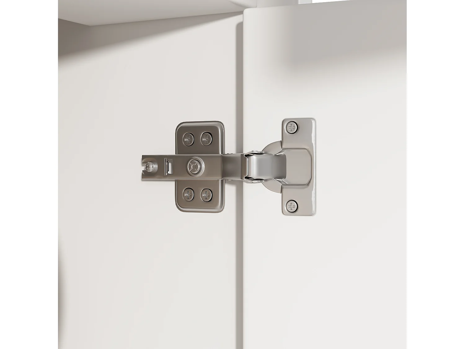 Witte vitrinekast - Eetkamermeubel met 5 deuren en 1 lade - verstelbare planken en LED-verlichting