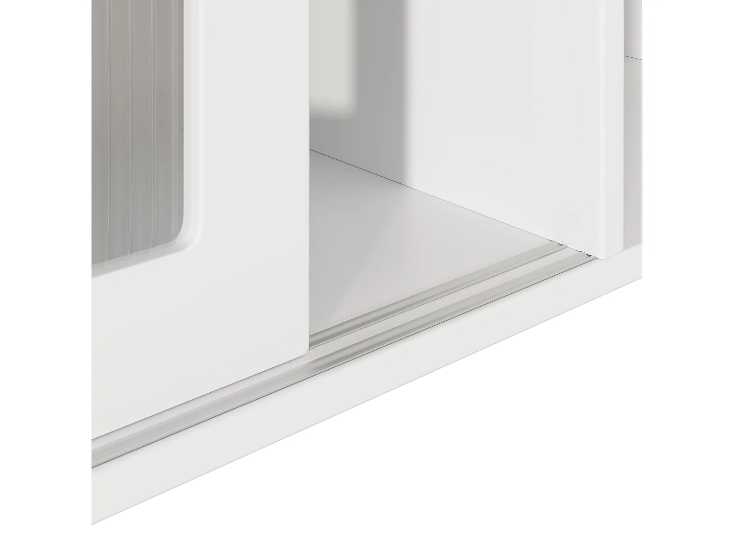 Vitrine blanc - Meuble à manger avec 5 portes et 1 tiroir - étagères réglables et lumières LED