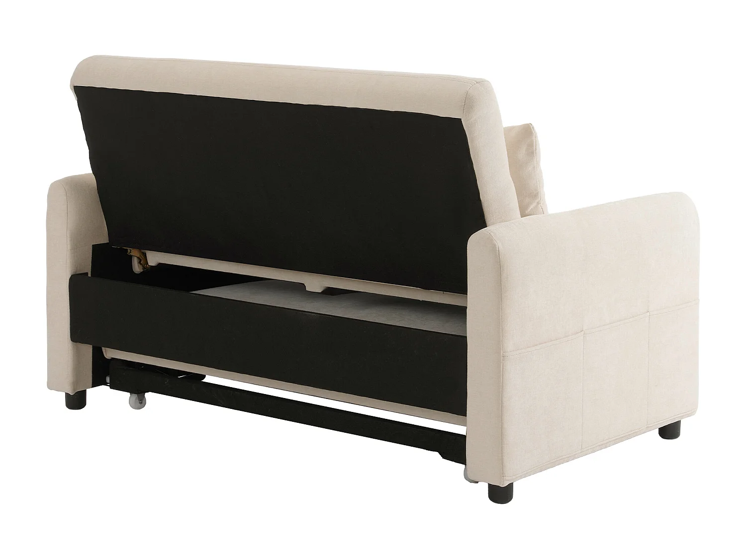 Canapé droit beige - Canapé pliant avec support téléphone et poche de rangement - dossier réglable - pour salon et chambre