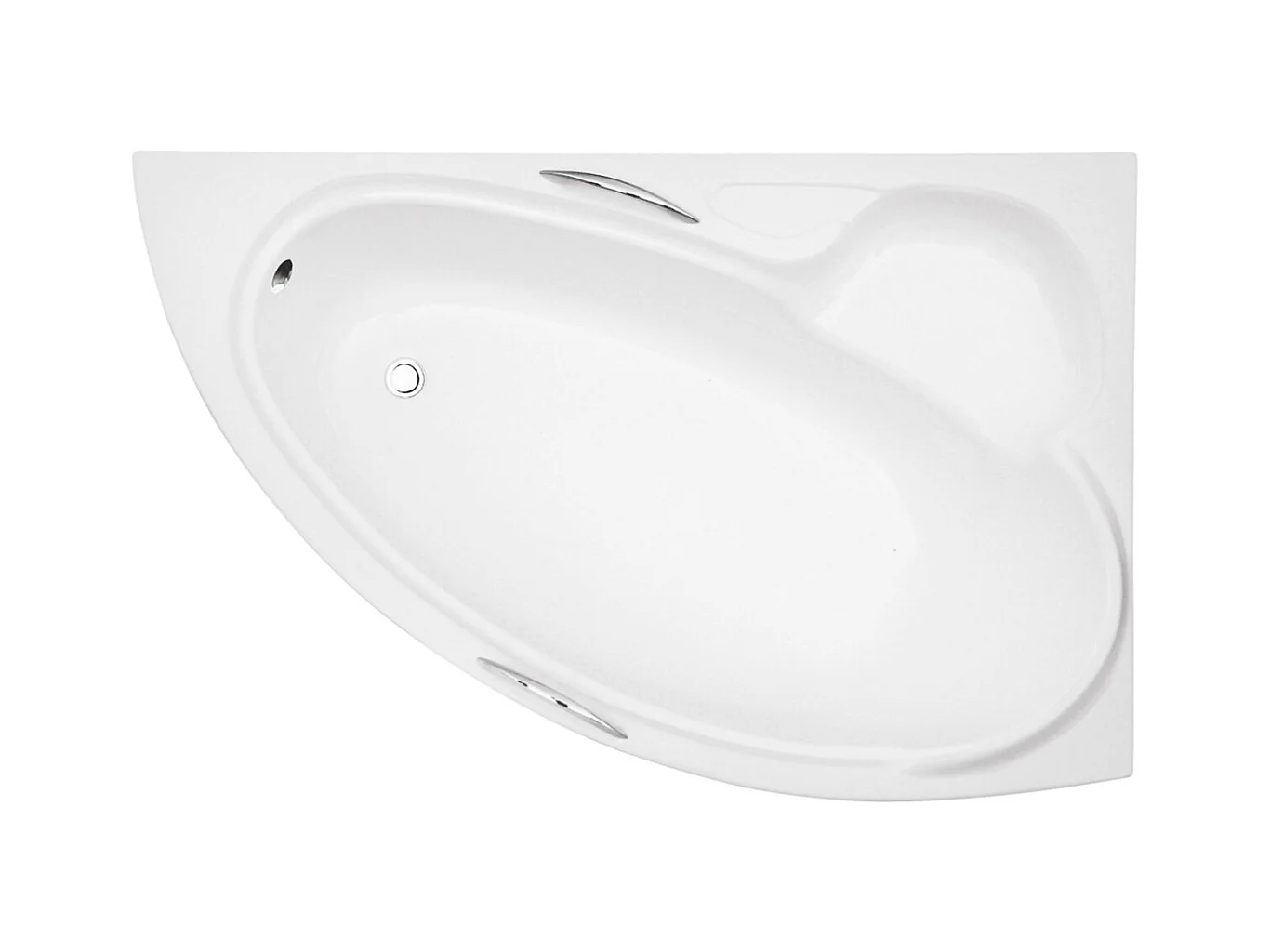 Baignoire asymétrique 150x95 Droite BIANKA acrylique blanc + avec Tablier + Pieds + Vidage à chromé