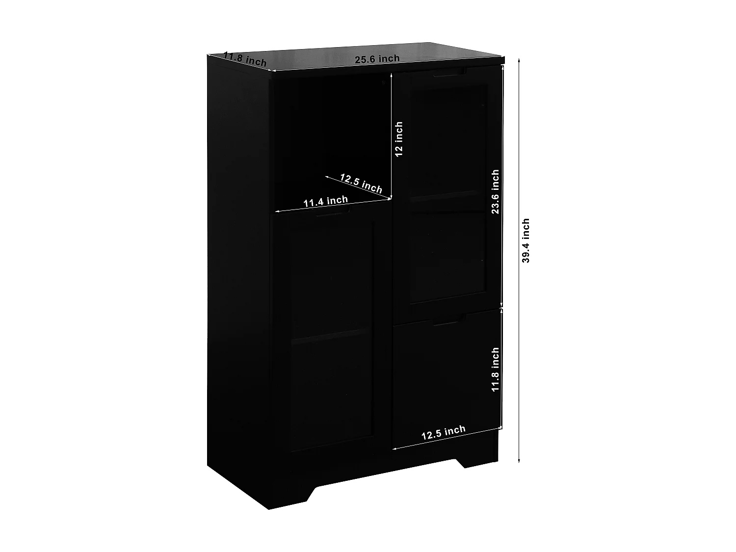 Vitrine noir - Meuble à manger avec 2 portes et 1 tiroir - rangement ouvert - pour chambre et salon