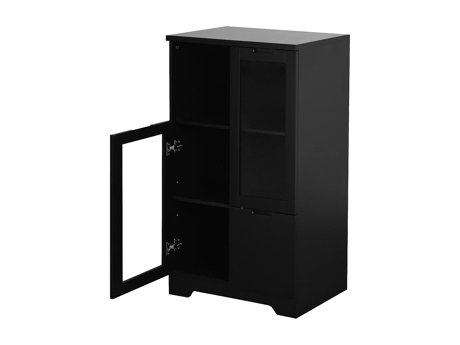 Vitrine noir - Meuble à manger avec 2 portes et 1 tiroir - rangement ouvert - pour chambre et salon