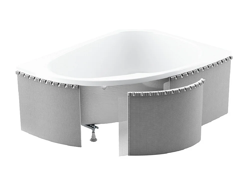 Badewanne Eckwanne AVITA SLIM 160x75 Rechts mit Styroporverkleidung | Ablauf & Füße GRATIS !