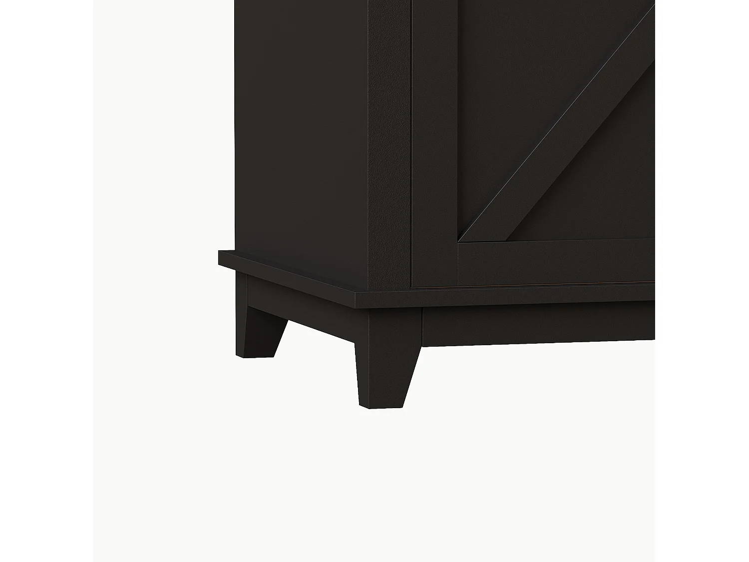 Aparador alto negro - Aparador con 3 cajones y 4 puertas - Iluminación LED y almacenaje abierto - para cocina y salón