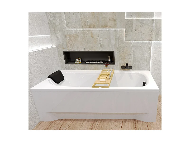 Badewanne Rechteck BONA 180x80 + Kopfstütze KODI | Ablauf & Füße GRATIS !