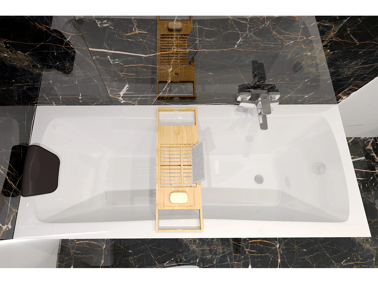 Badewanne Rechteck OPTIMA 140x70 + Bambus Badewannenablage | Ablauf & Füße GRATIS !