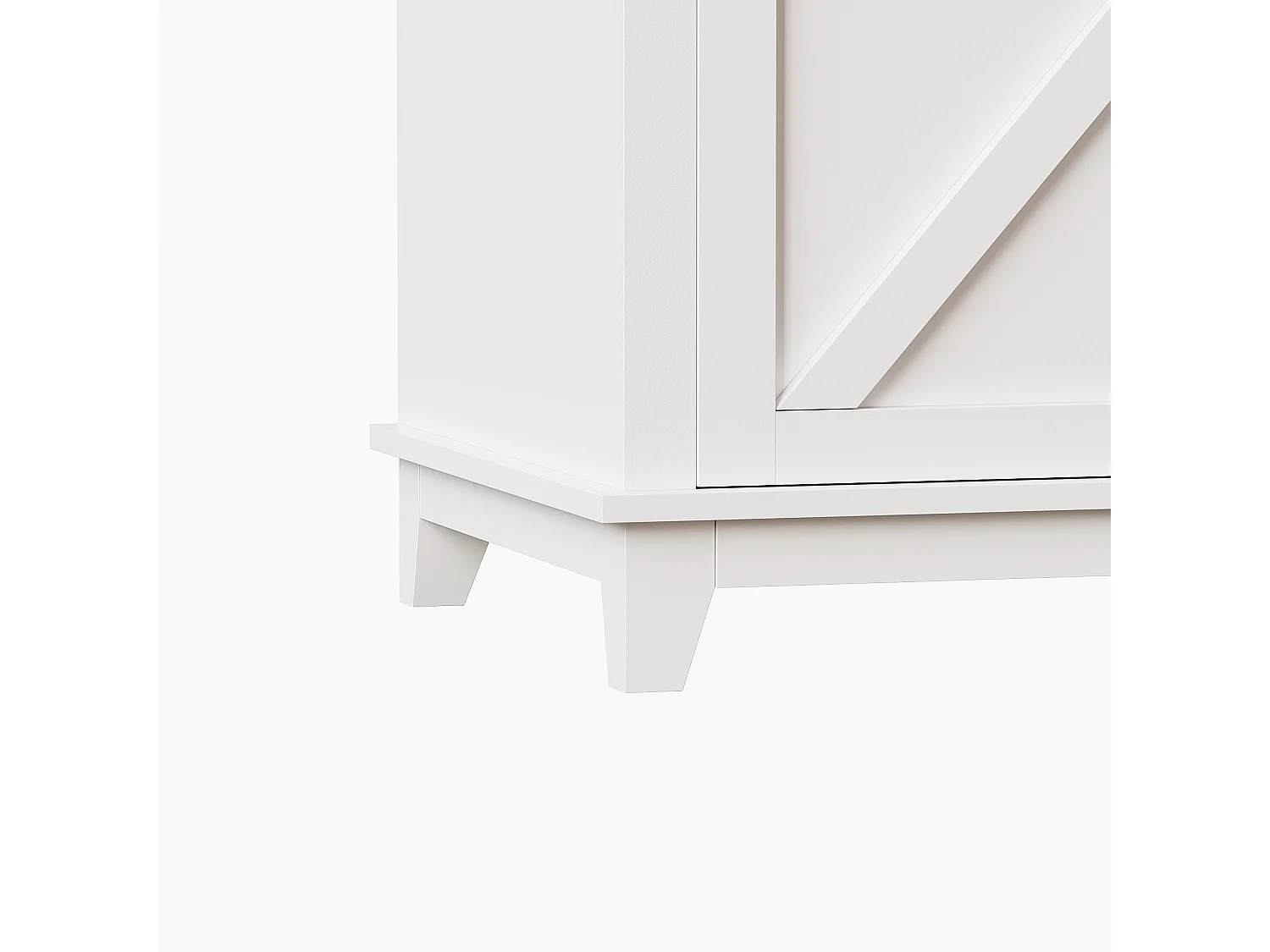 Buffet haut blanc - Buffet avec 3 tiroirs et 4 portes - éclairage LED et rangement