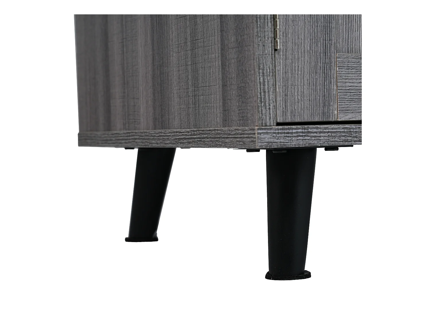 Desserte gris - Îlot de cuisine con 2 puertas y 2 cajones - toallero y 5 ruedas - tablero plegable