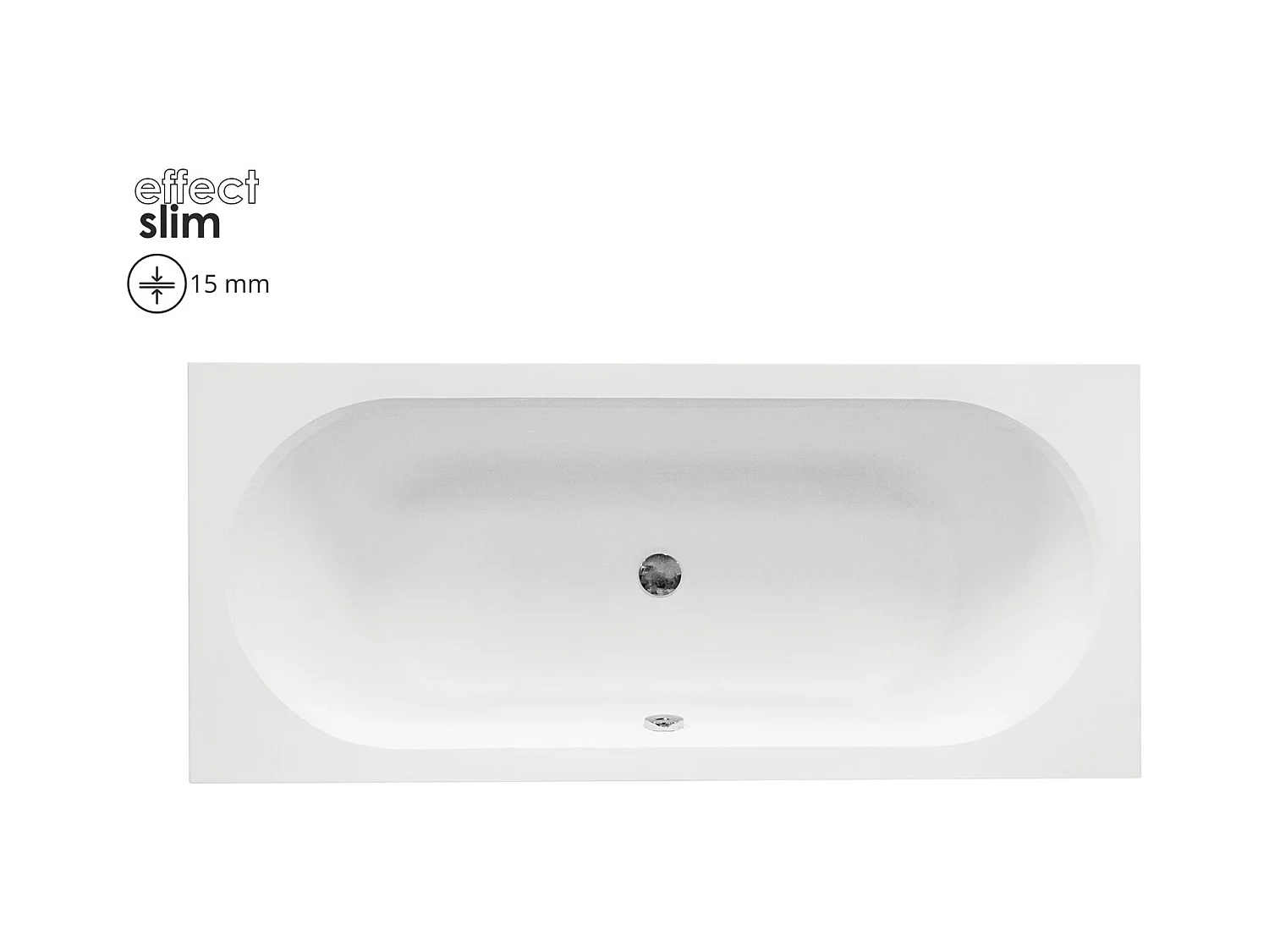 Baignoire rectangulaire 180x80 VITAE SLIM acrylique blanc + Habillage en polystyrène (4 cm) + Pieds + Vidage à chromé