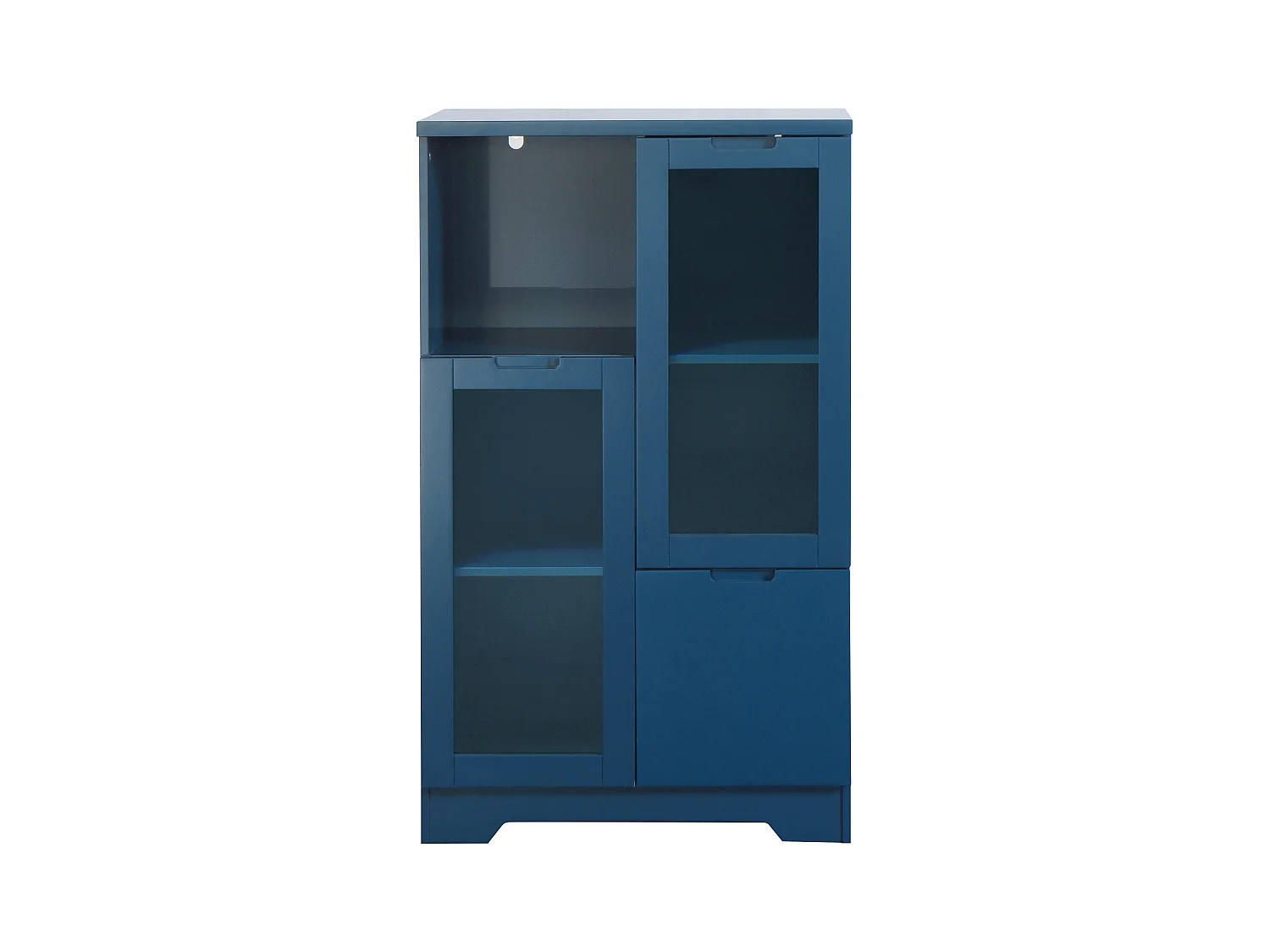 Blaue Vitrine - Esszimmermöbel mit 2 Türen und 1 Schublade - offene Aufbewahrung - für schlafzimmer und wohnzimmer