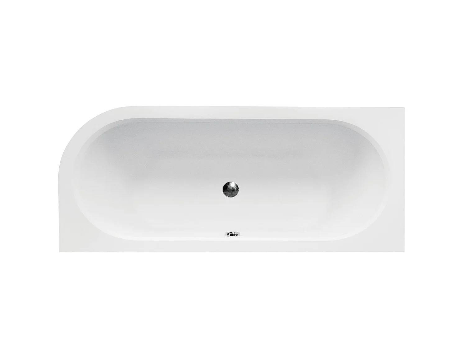 Baignoire asymétrique 170x75 Gauche AVITA acrylique blanc, sans Habillage + Pieds + Vidage à chromé