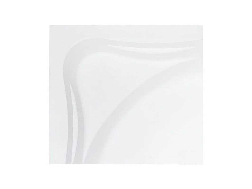 Baignoire asymétrique 120x120 MIA acrylique blanc + Habillage en polystyrène + Pieds + Vidage à chromé