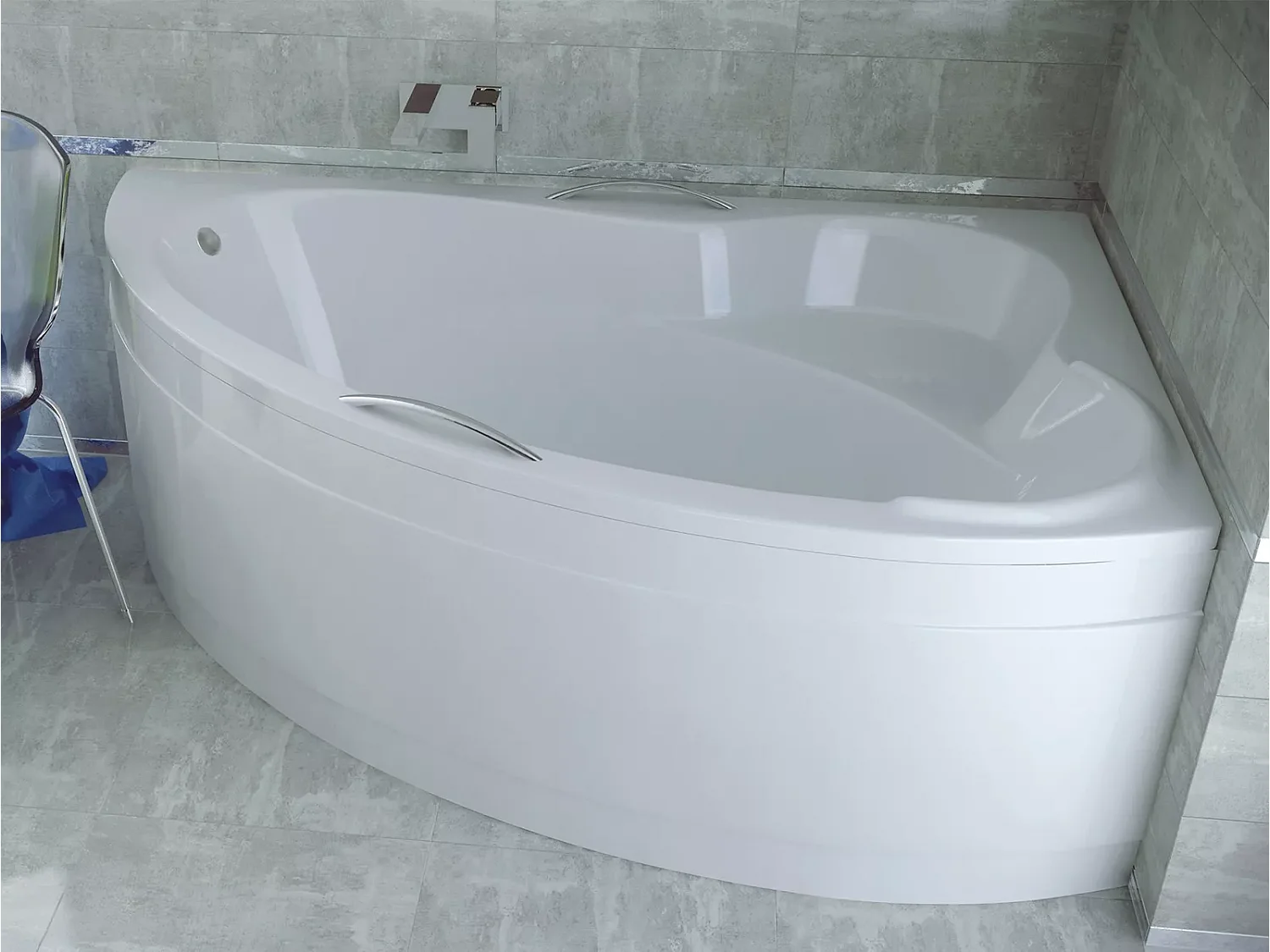 Badewanne Eckwanne ADA 160x100 Rechts mit Styroporverkleidung | Ablauf & Füße GRATIS !