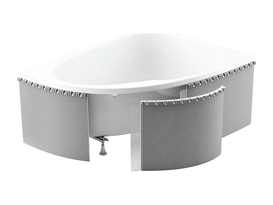 Badewanne Eckwanne ADA 160x100 Rechts mit Styroporverkleidung | Ablauf & Füße GRATIS !