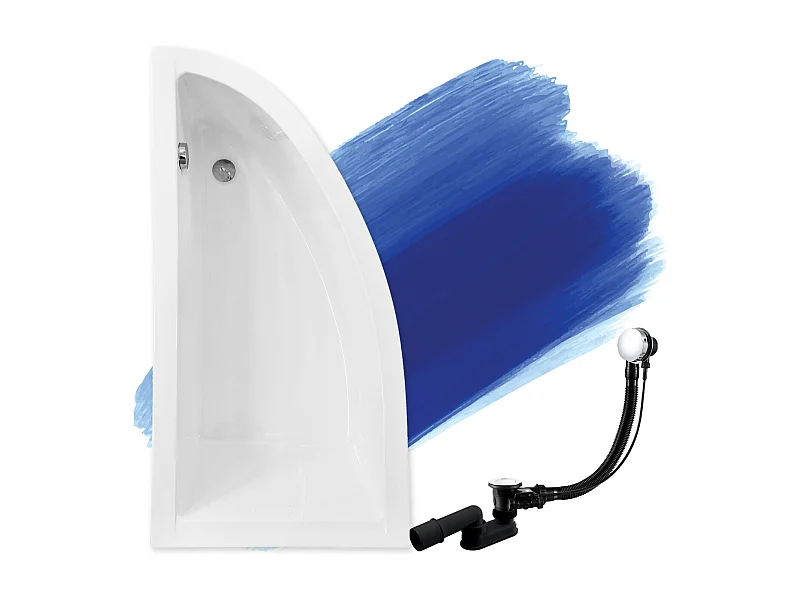 Badewanne Eckwanne PRAKTIKA 150x70 Links | Ablauf & Füße GRATIS !