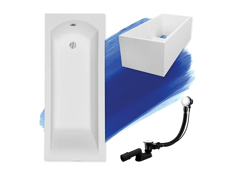 Rechthoekige badkuip SHEA 140x70 met badframe | Afvoer &amp; poten GRATIS!