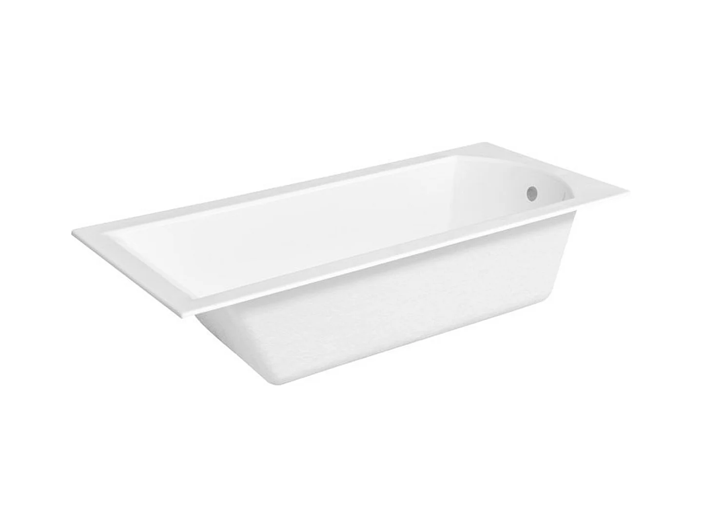 Baignoire rectangulaire 150x70 SHEA SLIM acrylique blanc + Support stabilisateur en polystyrène + Pieds + Vidage à chromé