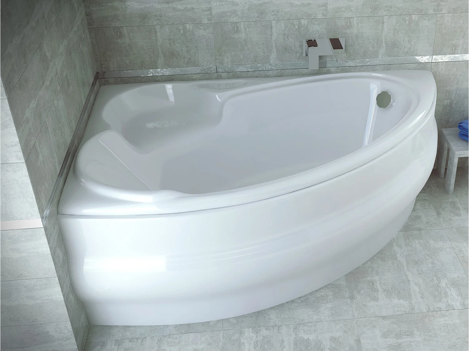 Badewanne Eckwanne FINEZJA 170x110 Links mit AcrylSchürze | Ablauf & Füße GRATIS !