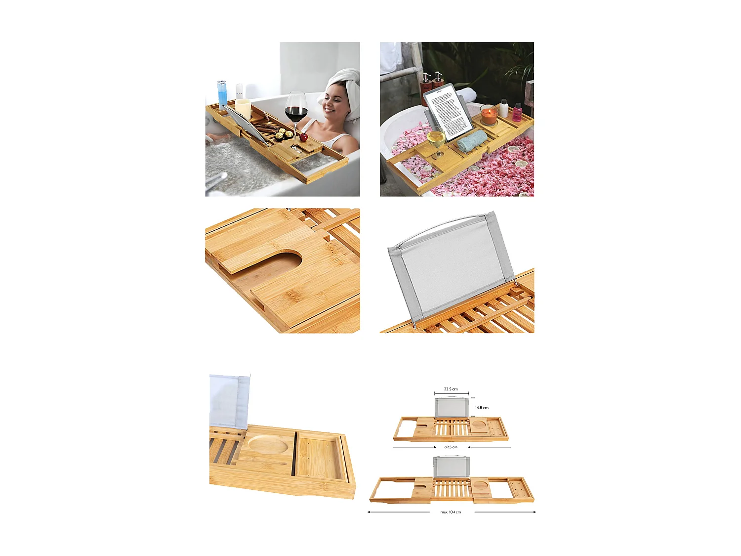 Badewanne Eckwanne INTIMA 170x125 Links + Bambus Badewannenablage | Ablauf & Füße GRATIS !