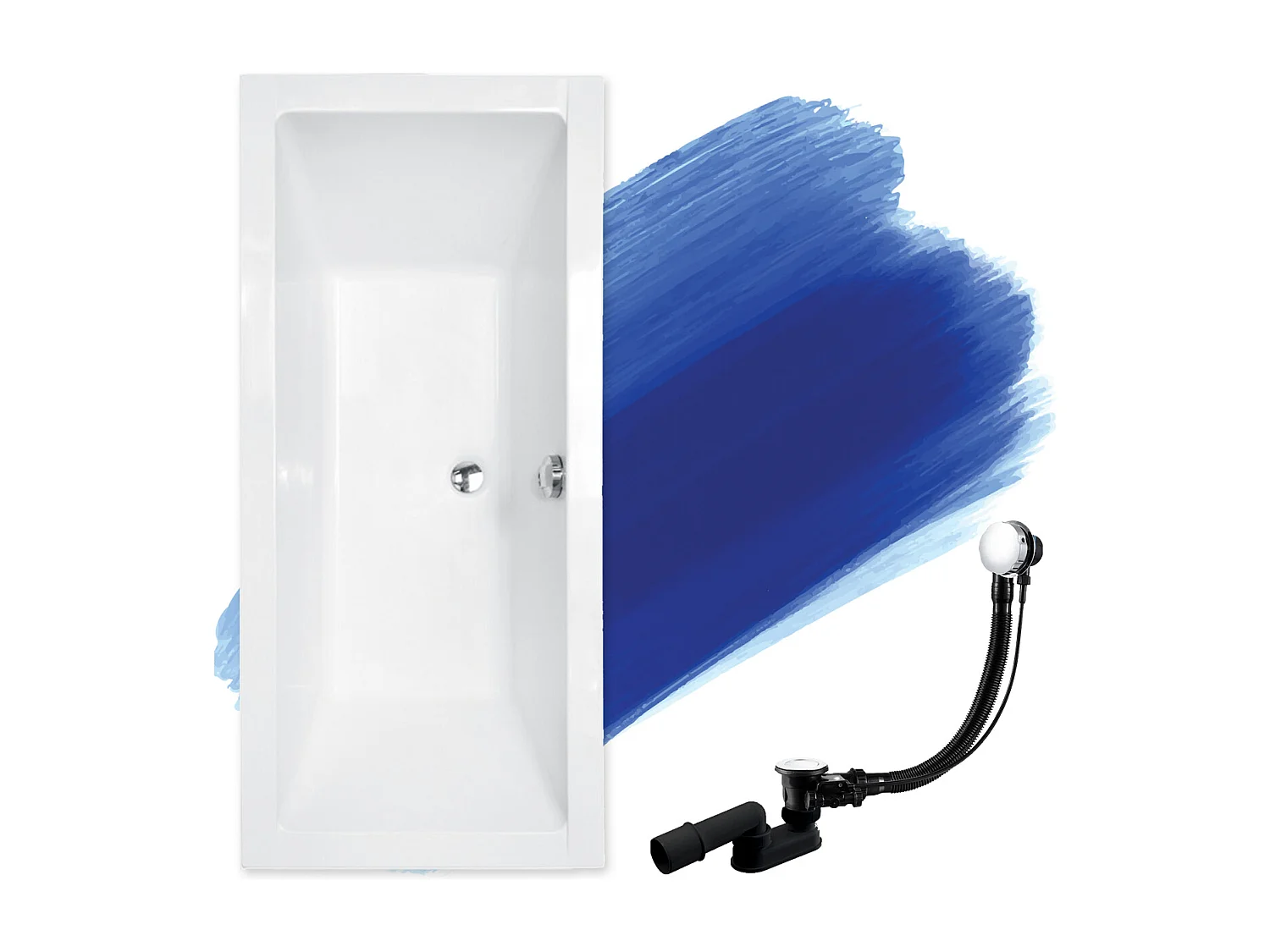 Badewanne Rechteck QUADRO SLIM 190x90 | Ablauf & Füße GRATIS !