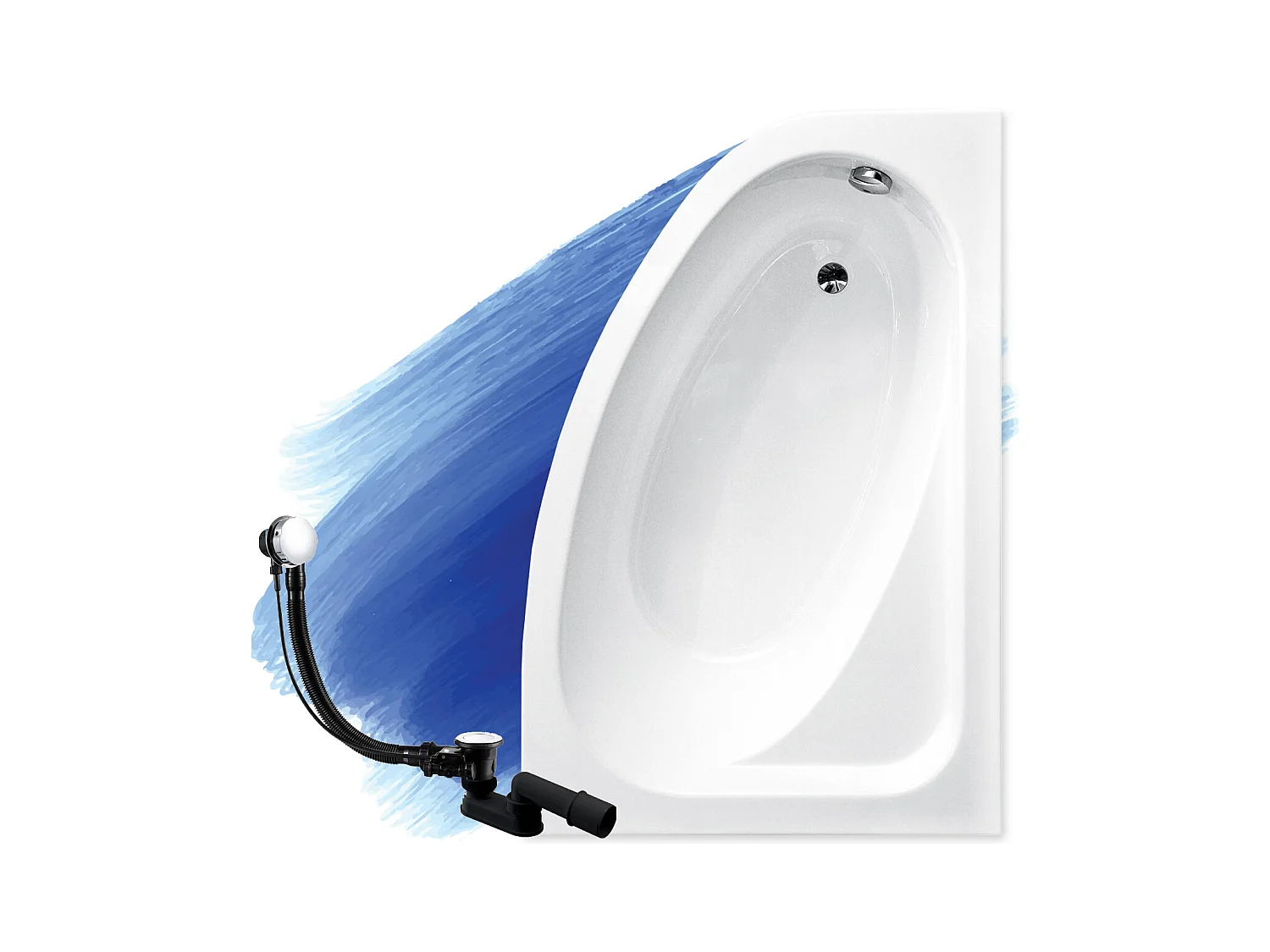 Badewanne Eckwanne CORNEA 150x100 Rechts | Ablauf & Füße GRATIS !