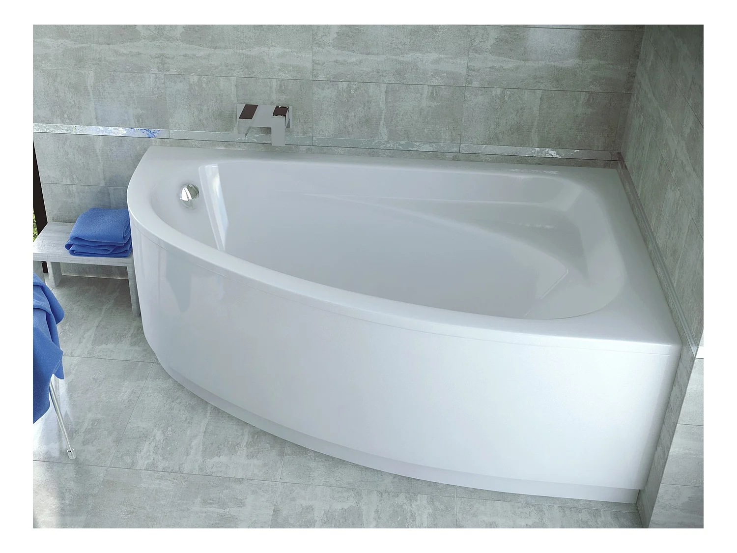 Badewanne Eckwanne CORNEA 150x100 Rechts | Ablauf & Füße GRATIS !